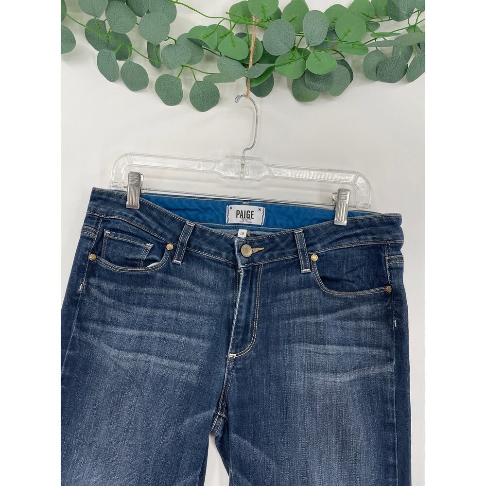 Paige Dark Denim Mid Rise Jimmy Jimmy Skinny Jeans Size 28 - Picture 2 of 12